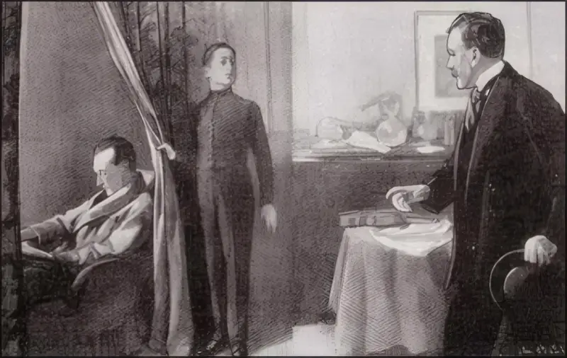 BILLY ADVANCED AND DREW AWAY THE DRAPERY.