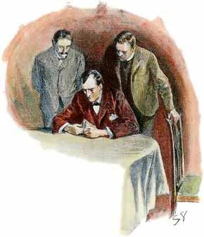 HOLMES EXAMINED IT IN HIS MINUTE WAY.