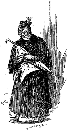 A VERY OLD AND WRINKLED WOMAN HOBBLED INTO THE APARTMENT