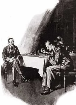 He leaned upon his hand, with his untasted breakfast before him, and he stared at the slip of paper which he had just drawn from its envelope